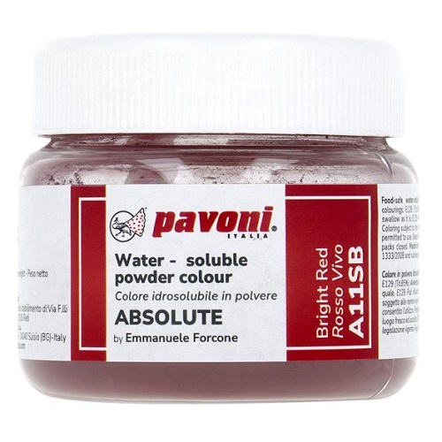 Pavoni Water Soluble Powder 50g - Bright Red Colour